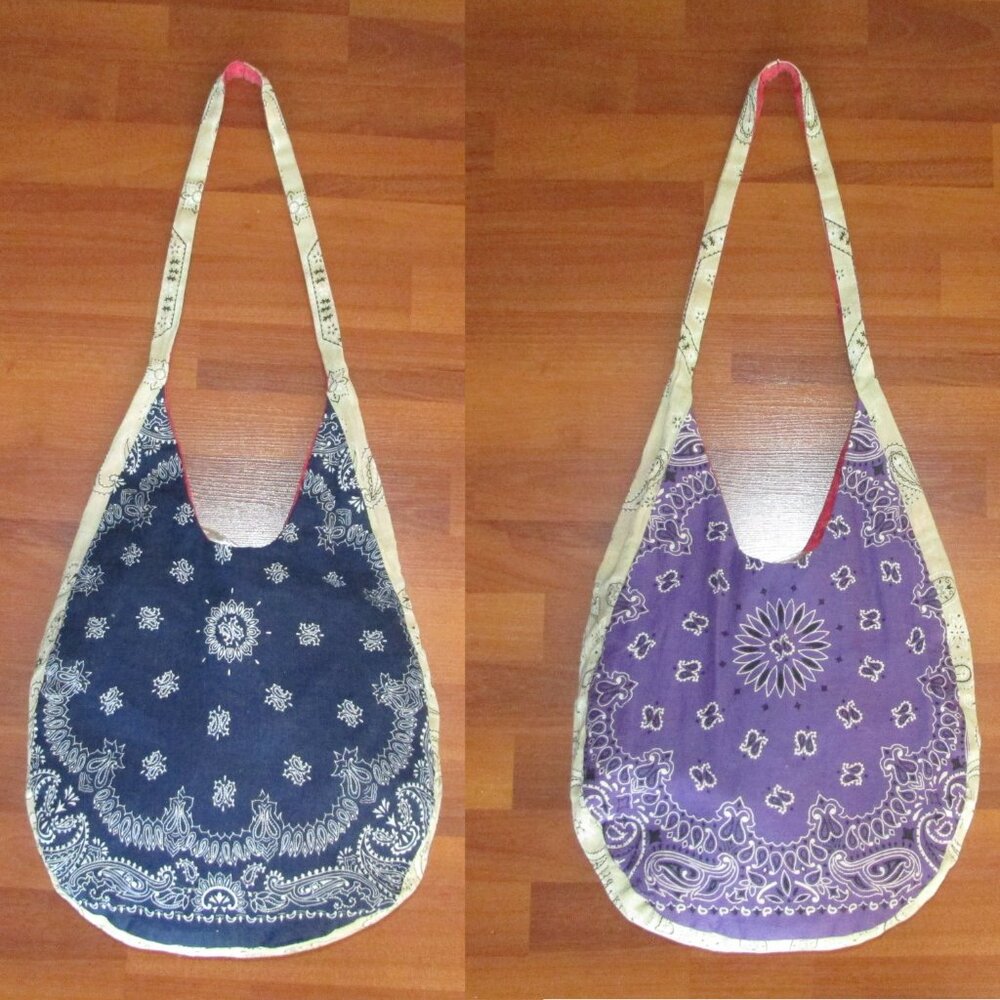 Bandana Reversible Sides Hobo Bag